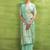 Turquoise  linen beautiful tussle on pallu casual wear saree