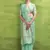 Turquoise  linen beautiful tussle on pallu casual wear saree