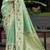 Green silk blend embroidered bollywood Saree with blouse 