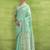 Turquoise  linen beautiful tussle on pallu casual wear saree