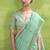 Turquoise  linen beautiful tussle on pallu casual wear saree
