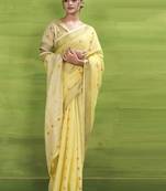Lemon linen beautiful tussle on pallu casual wear saree