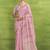 Baby pink linen beautiful tussle on pallu casual wear saree