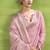 Baby pink linen beautiful tussle on pallu casual wear saree