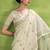 Off-white linen beautiful tussle on pallu casual wear saree