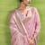 Baby pink linen beautiful tussle on pallu casual wear saree