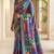 Multicolor mall cotton digital print saree with unstitched blouse piece