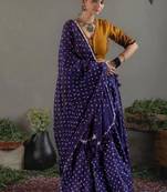 NAVRATRI WEAR BLUE COLOR GEORGETTE DIGITAL PRINTED FLARED LEHENGA CHOLI SET FULL-STITCHED
