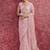 Baby pink net heavy designer sequins  & cut work border saree