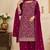 Red embroidered georgette semi-stitched pakistani salwar suit