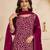 Red embroidered georgette semi-stitched pakistani salwar suit