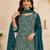 Teal blue embroidered georgette semi-stitched pakistani salwar suit