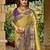 Gold purple silk blend embroidered party wear sarees