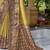 Gold purple silk blend embroidered party wear sarees