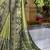 Pista green silk blend embroidered party wear Saree with blouse 