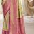 Cream magenta silk blend embroidered kanchipuram silk blend Saree with blouse 