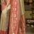 Cream red silk blend embroidered traditional Saree with blouse 