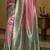 Pink green silk blend embroidered traditional Saree with blouse 