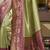 Mehendi green purple silk blend embroidered traditional Saree with blouse 