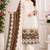White and brown embroidered georgette semi-stitched pakistani salwar suit