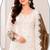 White and brown embroidered georgette semi-stitched pakistani salwar suit