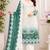 White and pine green embroidered georgette semi-stitched pakistani salwar suit