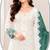 White and pine green embroidered georgette semi-stitched pakistani salwar suit