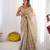 Ivory color ready to wear saree with unstich blouse