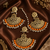 Orange accent traditional earrings & maang tikka