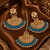 Artisan blue accent earrings & tikka set