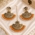 Orange accent traditional earrings & maang tikka