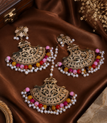 Festive palette bead earrings tikka set