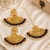 Heritage emerald ruby bead earrings tikka set