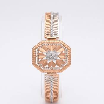 925 Sterling Silver Rose Gold Floral CZ Bracelet for Women | Two Tone Cubic Zirconia Designer Bangle Jewelry 1