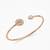925 Sterling Silver Rose Gold Clover CZ Open Cuff Bracelet for Women | Cubic Zirconia Floral Bangle Jewelry