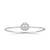 925 Sterling Silver Heart CZ Bangle Bracelet for Women | Cubic Zirconia Love Charm Jewelry