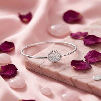 925 Sterling Silver Heart CZ Bangle Bracelet for Women | Cubic Zirconia Love Charm Jewelry 3
