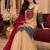 Beige silk blend embroidered sharara set