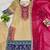 Beige silk blend embroidered sharara set