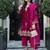 Pink velvet embroidered palazzo set
