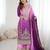 Purple silk blend embroidered salwar kameez