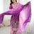 Purple silk blend embroidered salwar kameez