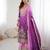 Purple silk blend embroidered salwar kameez