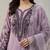 Lavender cotton poly embroidered kurta set