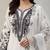 White cotton poly embroidered kurta set