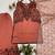 Peach cotton poly embroidered kurta set