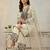 Beige cotton poly embroidered kurta set