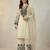 Beige cotton poly embroidered kurta set