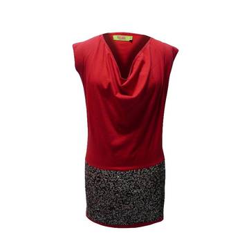 Red Top Dress Embellished With Sequin Work 1