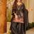 Black silk blend embroidered farshi salwar kameez